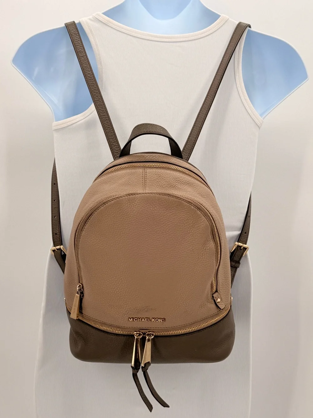 MICHAEL KORS Two-Tone Pebbled Leather Backpack